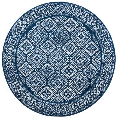 Callista Southwestern Navy/Ivory Area Rug Bungalow Rose Rug Size: Round 8