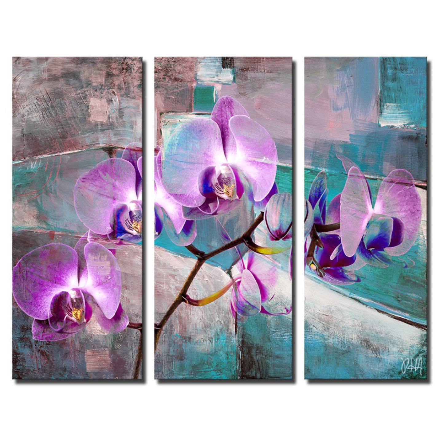 Ready2HangArt Painted Petals XIX 3-Piece Canvas Wall Art Set