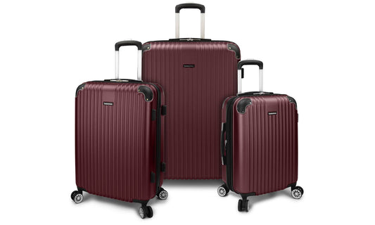 Traveler S Choice Austin Spinner Luggage Set (3-Piece) Burgundy