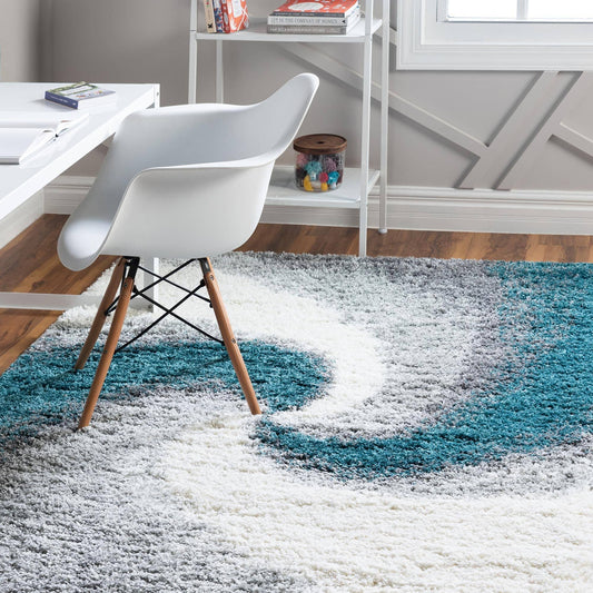 Soft Touch Shag Turquoise 10x13 Large Area Rug