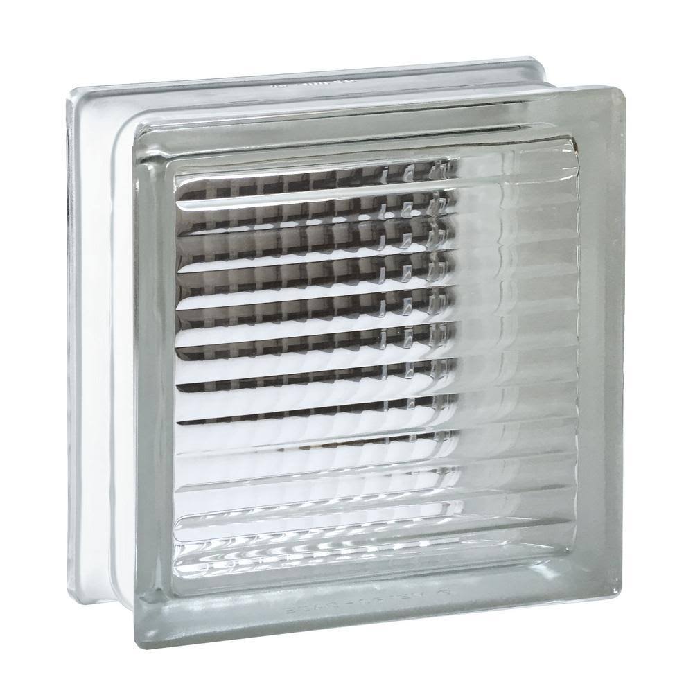 Seves WXR8X8 7.75 in. x 7.75 in. x 3.875 in. Cross Ribbed Pattern Glass Block (8-Pack)