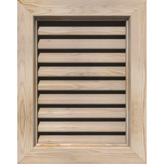 Ekena Millwork 28-in W x 28-in H Vertical Gable Vent (33-in W x 33-in H Frame Size): Unfinished, Functional, Smooth Pine Gable V