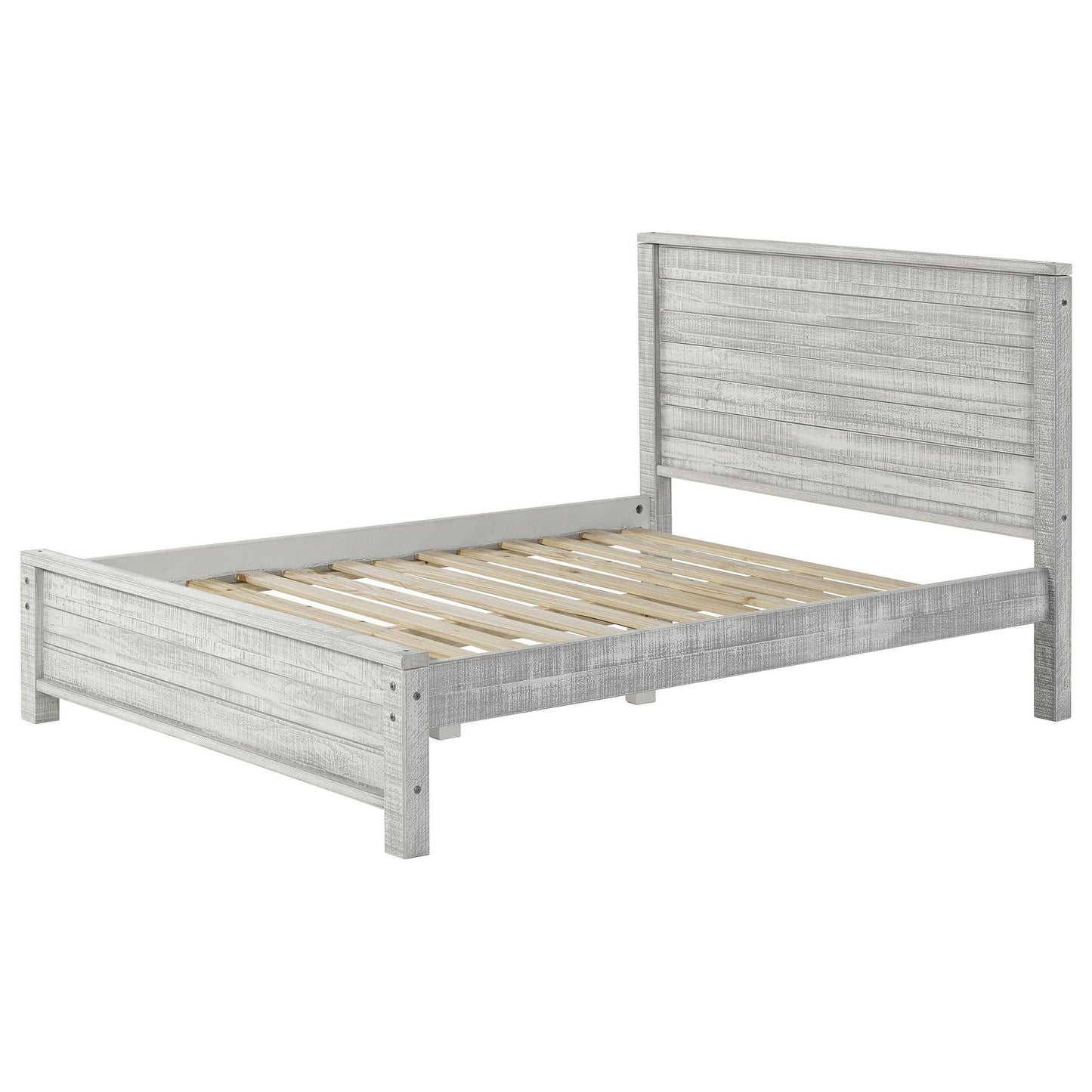 Alaterre Ajru21Rg Rustic Panel Full Bed, Rustic Gray