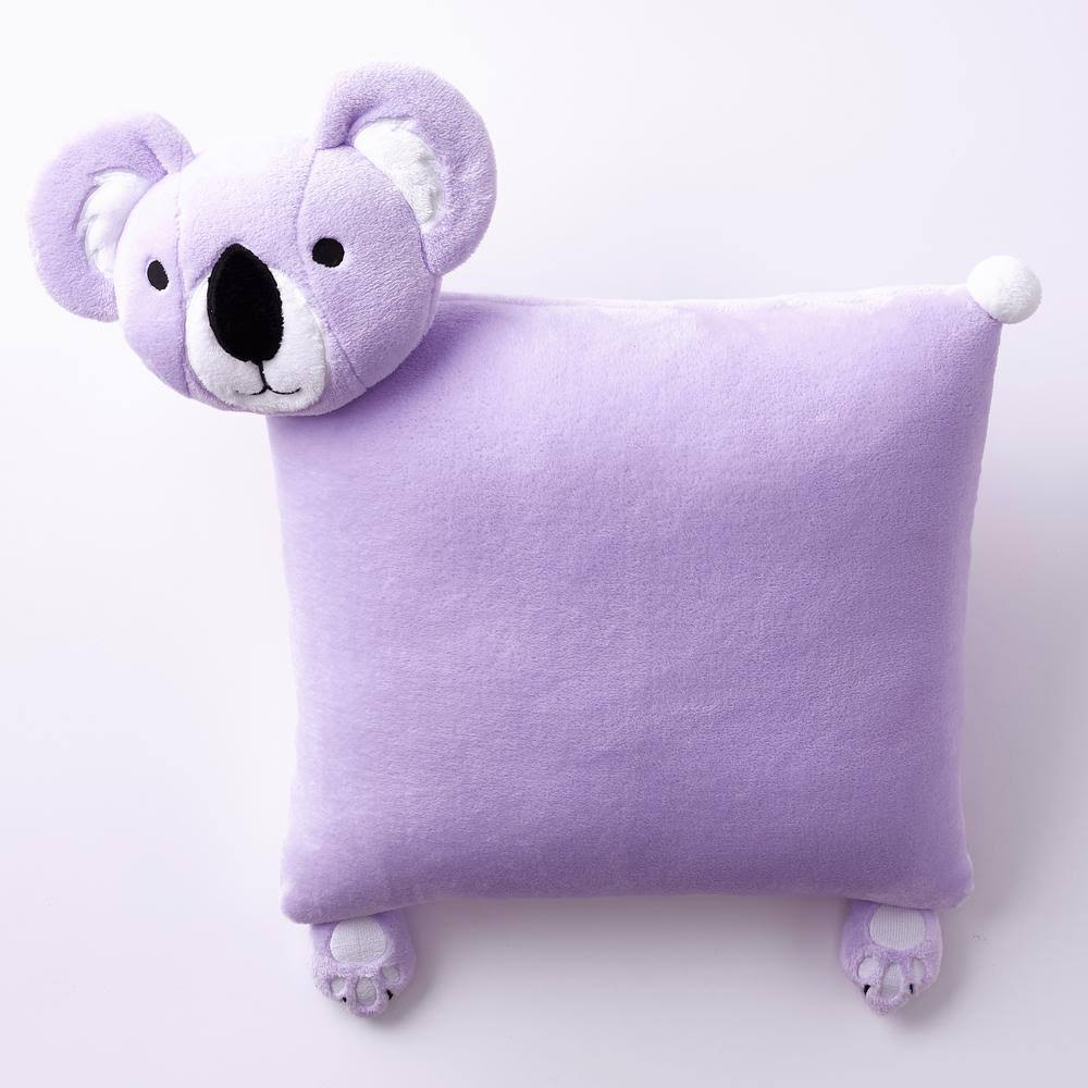 The Company Store Plush Koala Character Purple 18 in. Square Pillow