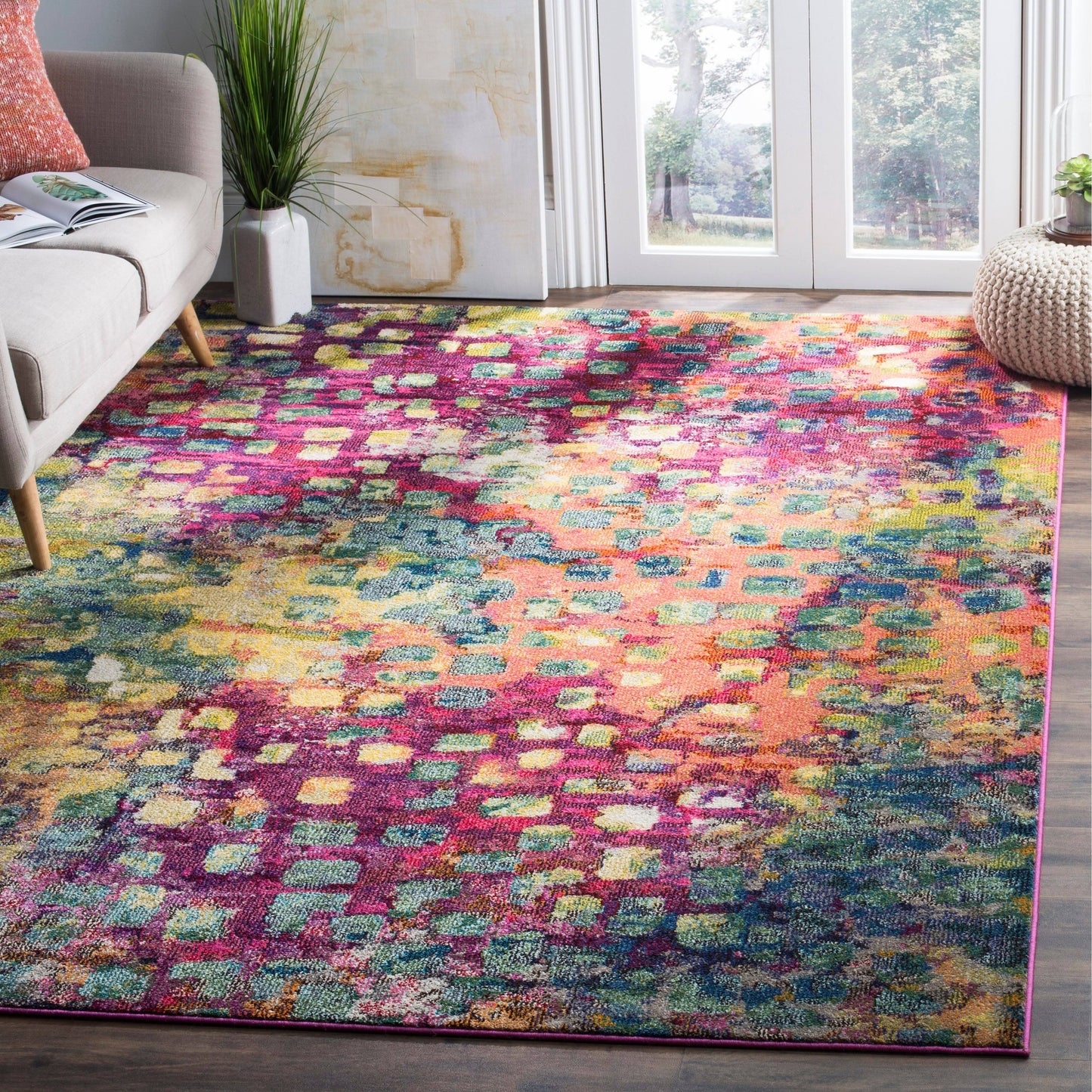 Safavieh Monaco Shiloh Boho Watercolor Rug - Pink/Multi - 67