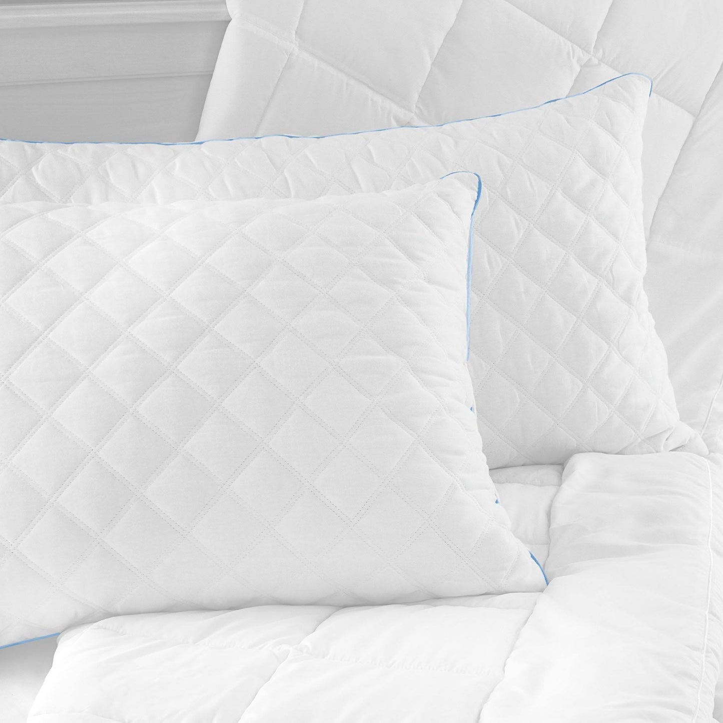 Charisma Gel-Infused Memory Foam Cluster Jumbo Pillow, 2 Pack - White