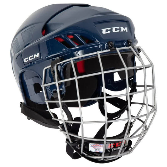 CCM 50 Hockey Helmet Combo - Senior - Navy - L