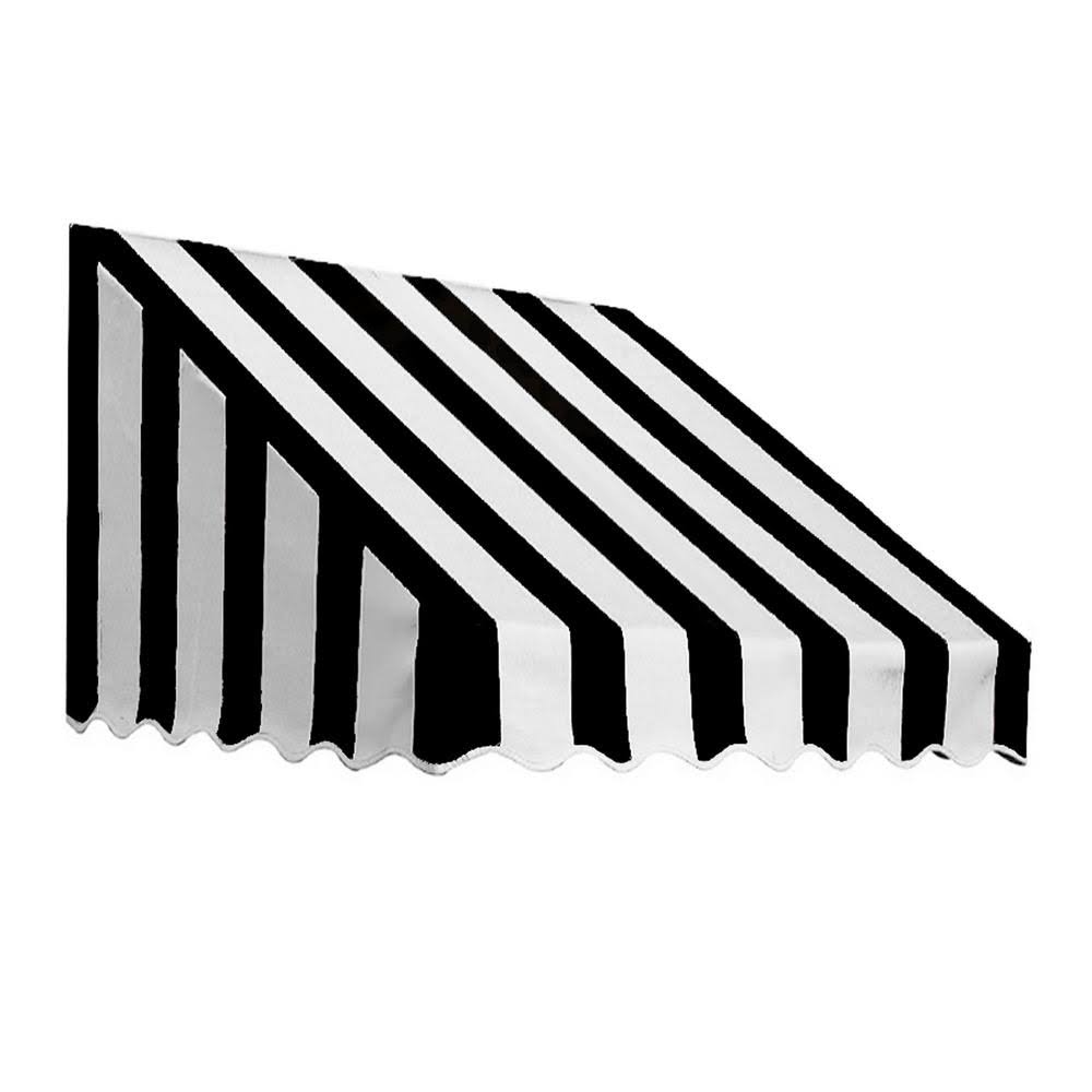 Awntech 5.38 ft. Wide San Francisco Window/Entry Awning (18 in. H x 36 in. D) Black/White