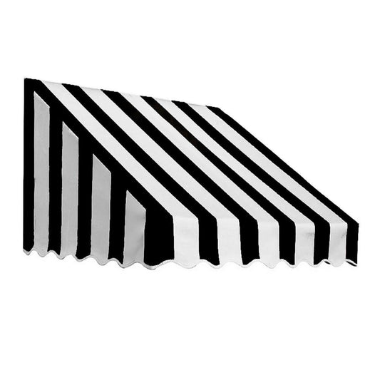 Awntech 5.38 ft. Wide San Francisco Window/Entry Awning (18 in. H x 36 in. D) Black/White