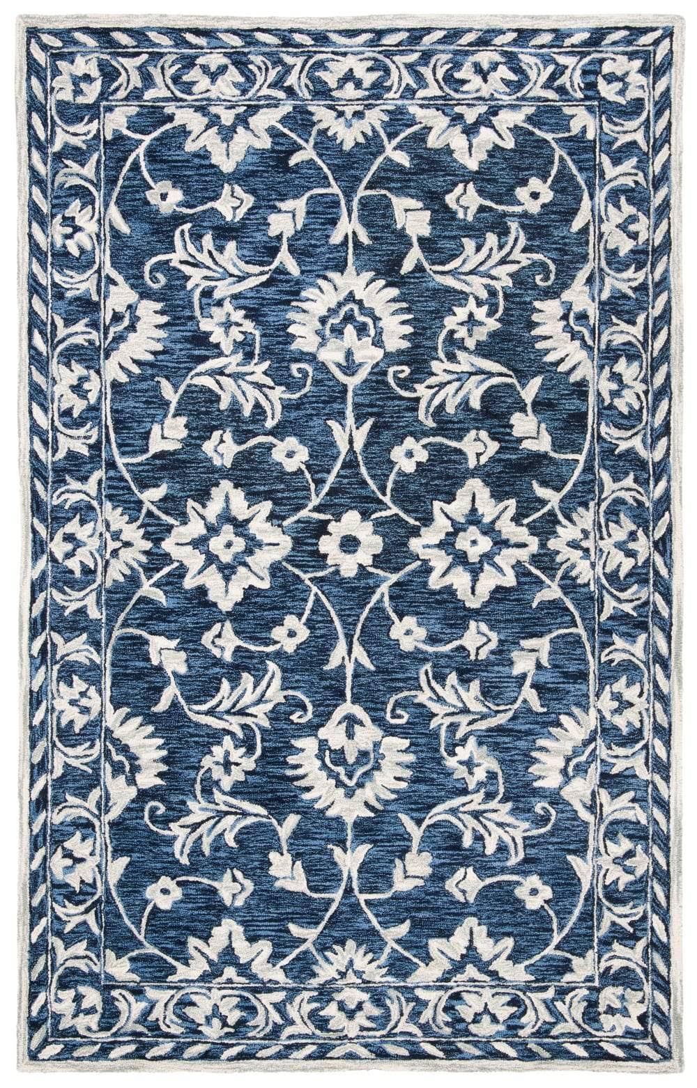 Safavieh Micro-Loop Rug Collection MLP160N - Navy / Taupe - 5 x 8