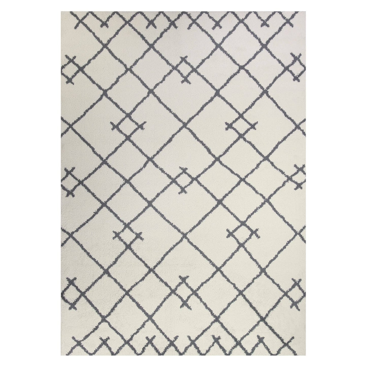 7x10 Kenya Fleece Geometric Design Tufted Area Rug Cream - Project 62