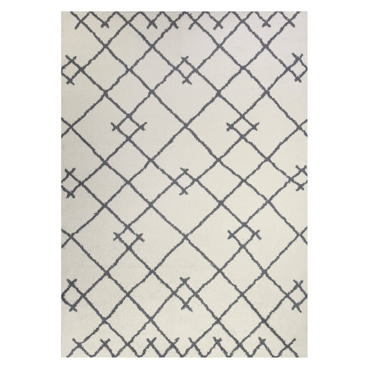 7x10 Kenya Fleece Geometric Design Tufted Area Rug Cream - Project 62