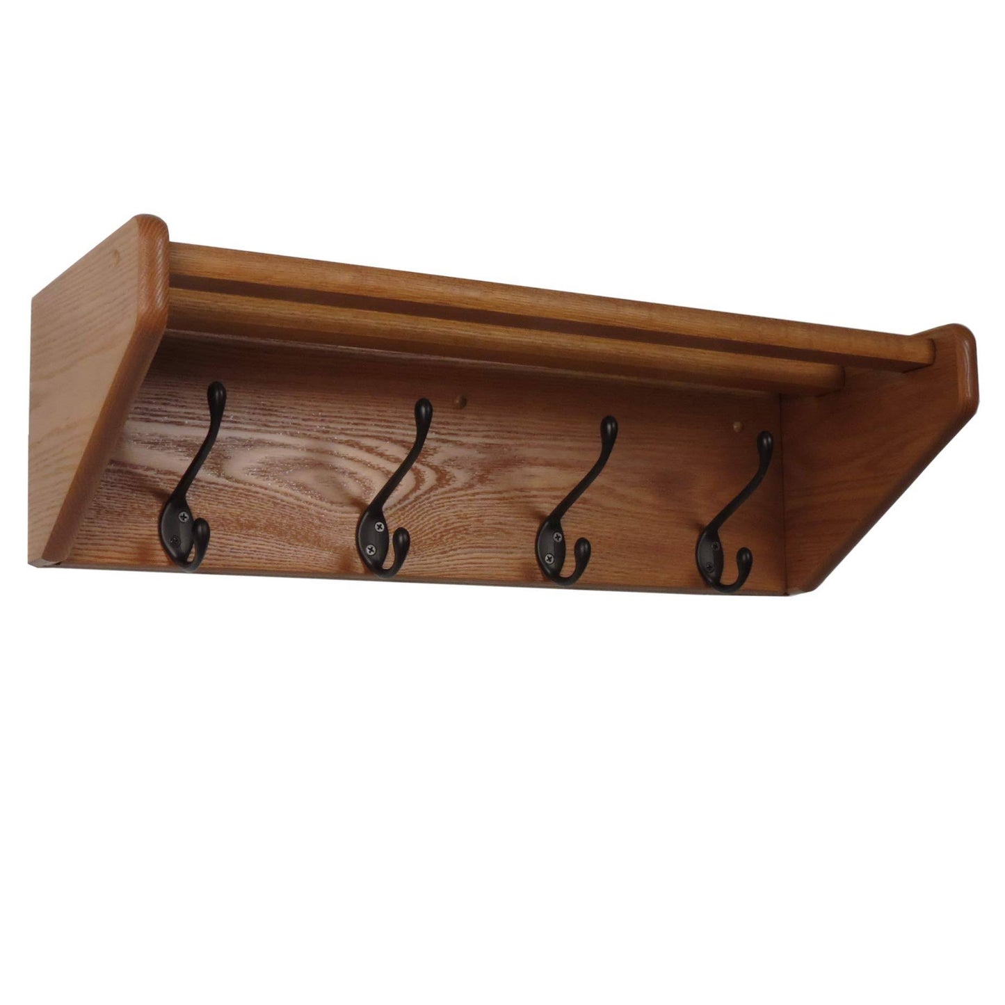 Wooden Mallet 4 Hook Shelf