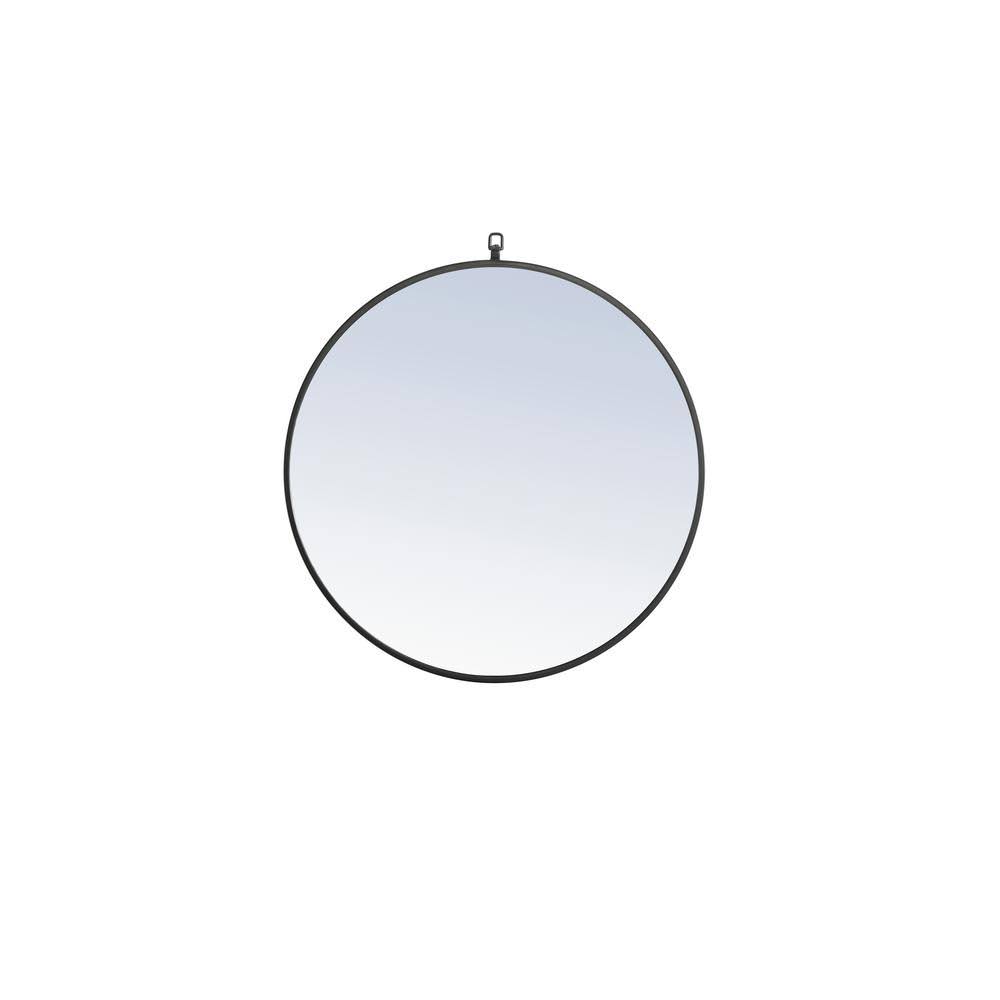 Elegant Furniture Medium Round Black Modern Mirror (28 in. H x 28 in. W)