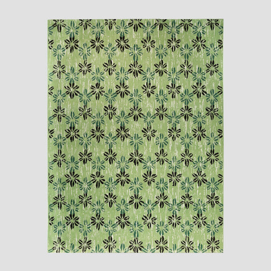 7 x 10 Floral Stamp Outdoor Rug Green - Opalhouse