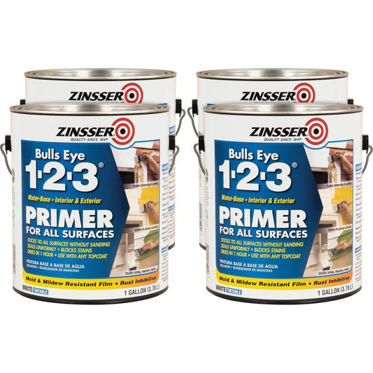 Zinsser 2001CT Bulls Eye 1-2-3 Primer – 1 Gal – 4 / Carton – White