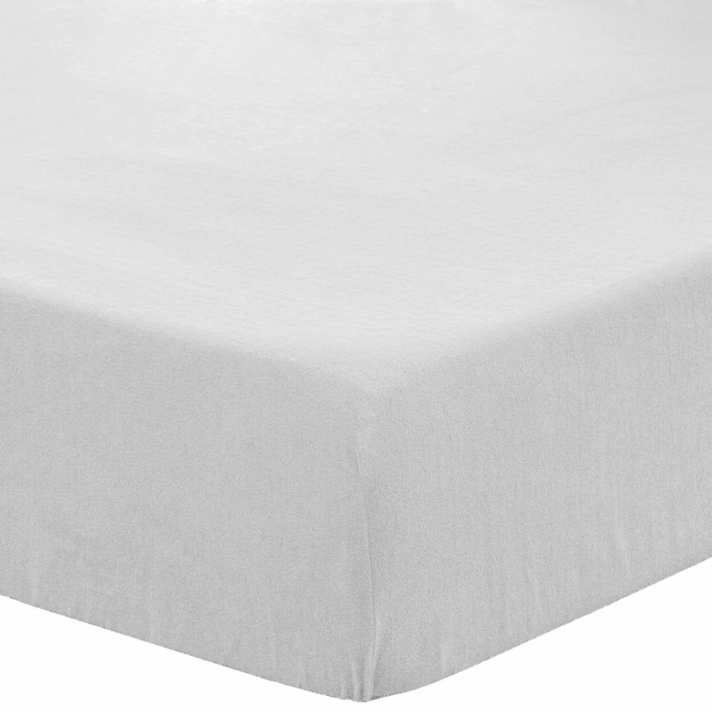 Fleece Fitted Solid Bottom Sheet by Bare Home White, Size Split King