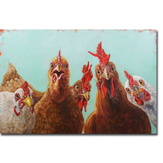 August Grove Chicken for Dinner Graphic Art Print on Gallery Wrapped Canvas