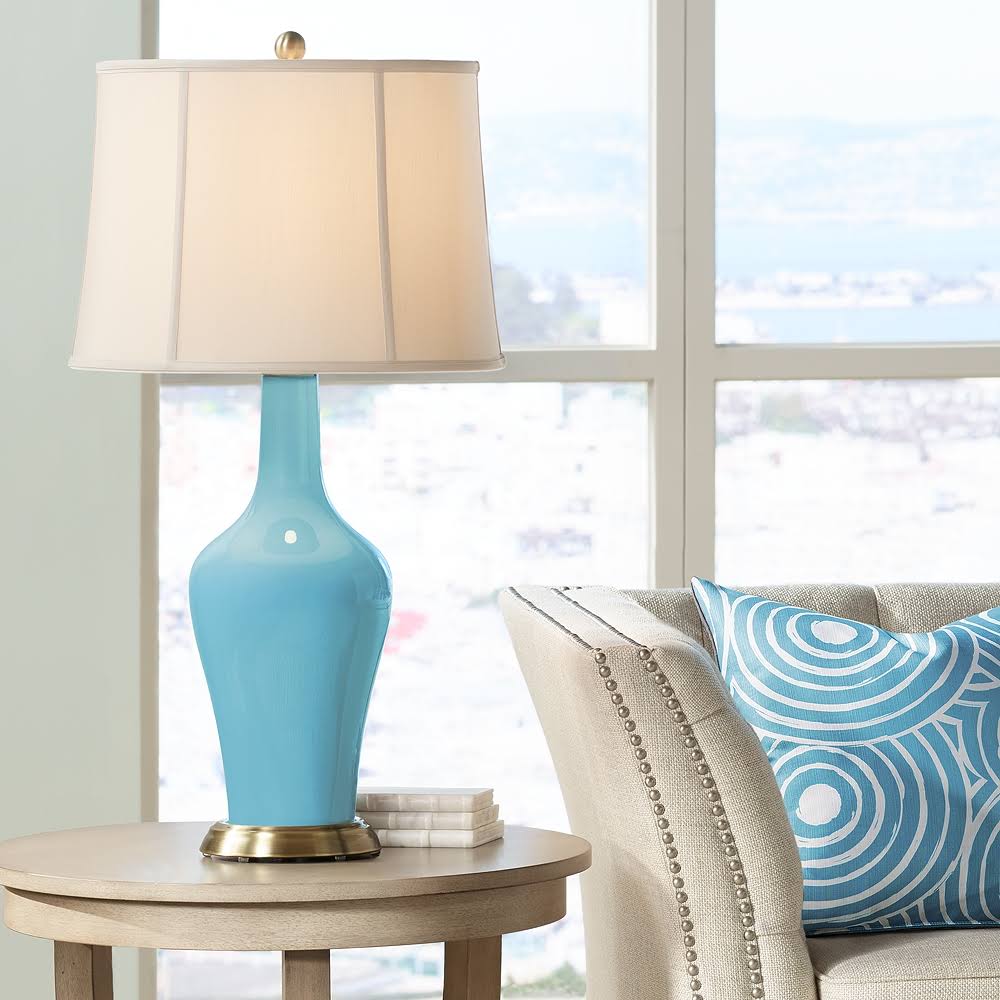 Color + Plus Nautilus Anya Table Lamp, Blue