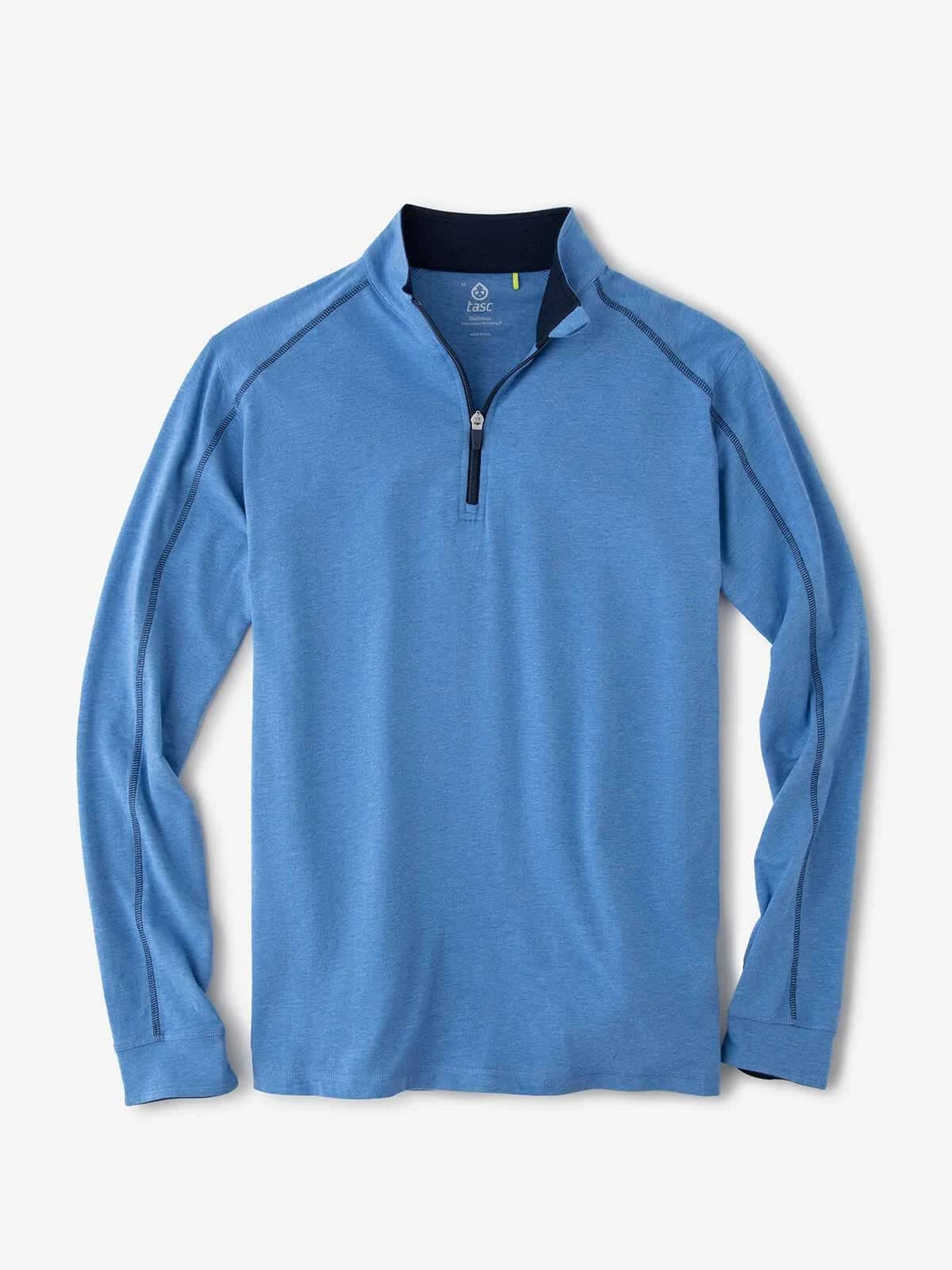 Carrollton Lightweight Quarter Zip - Male XXL in Nautical Blue Heather by Tasc Performance - Comfortable Softest Quarter