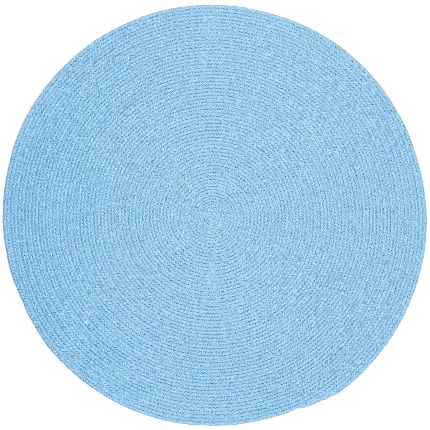 Rhody Rug Happy Braids Solid Aqua Blue 4 Round