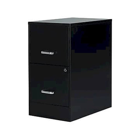 Staples 2-Drawer Light Duty Vertical File Cabinet, LOCKING, Letter, Black, 22