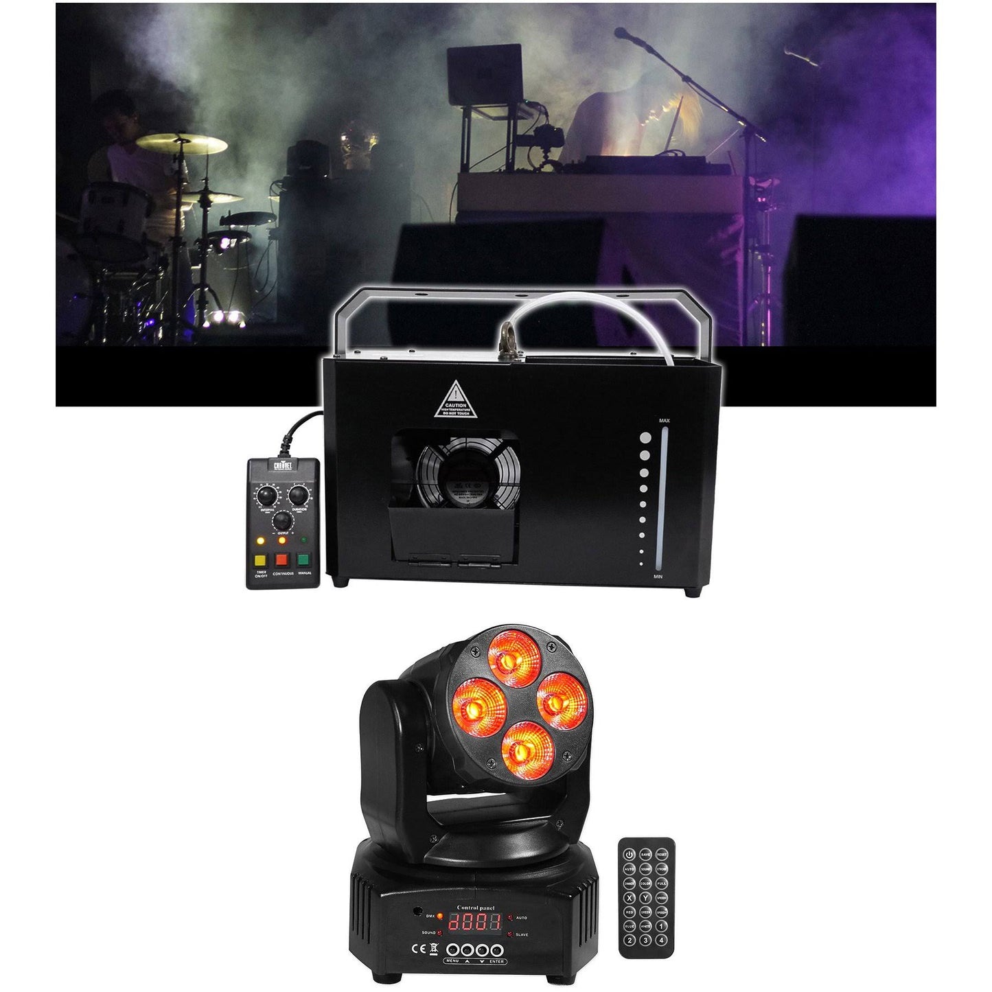 Chauvet Hurricane Haze 4D DMX Water Based Haze Machine Hazer+RGBW Moving Head HHaze 4D+RockOn-7