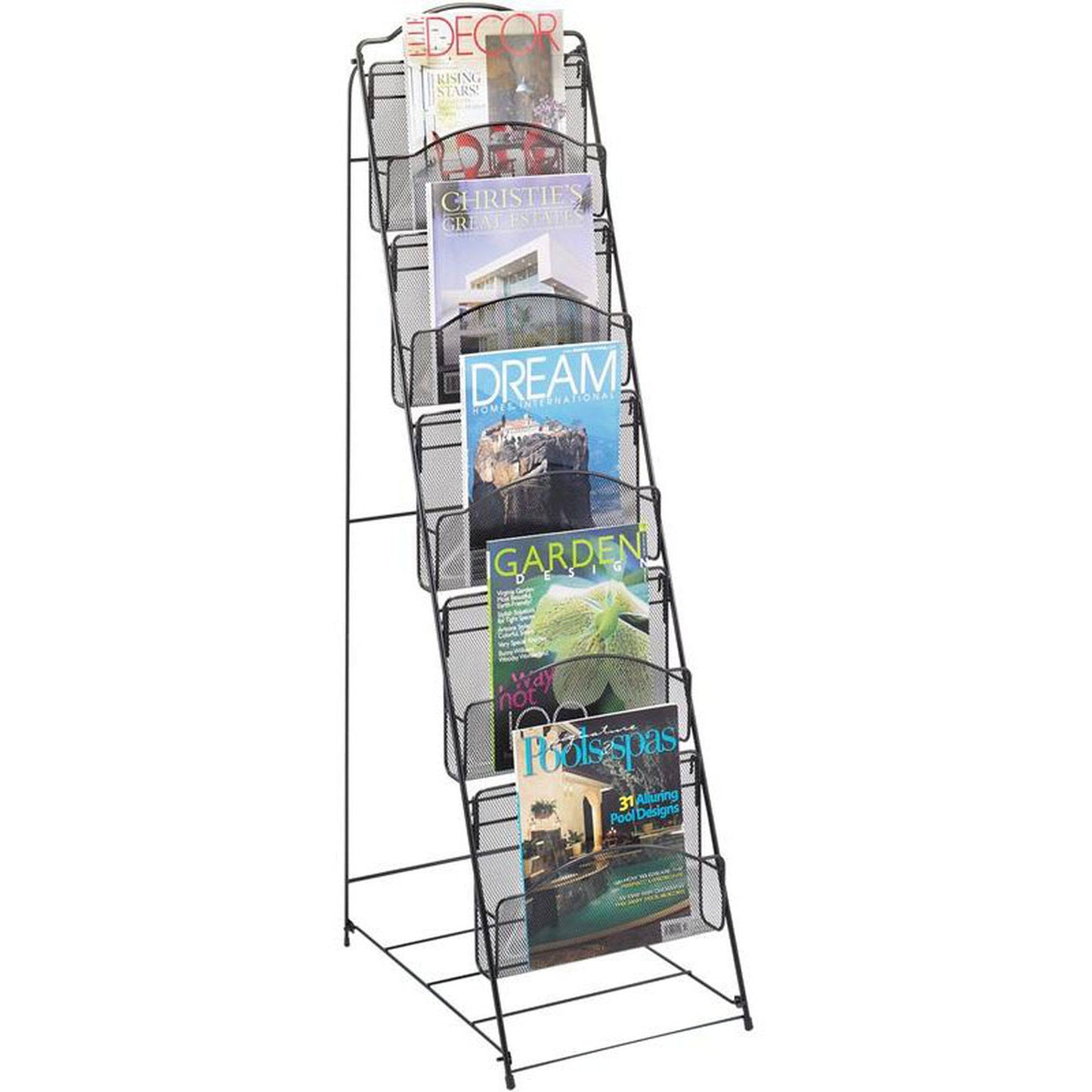 Safco 6461BL 5 Pocket Onyx Floor Rack - Black