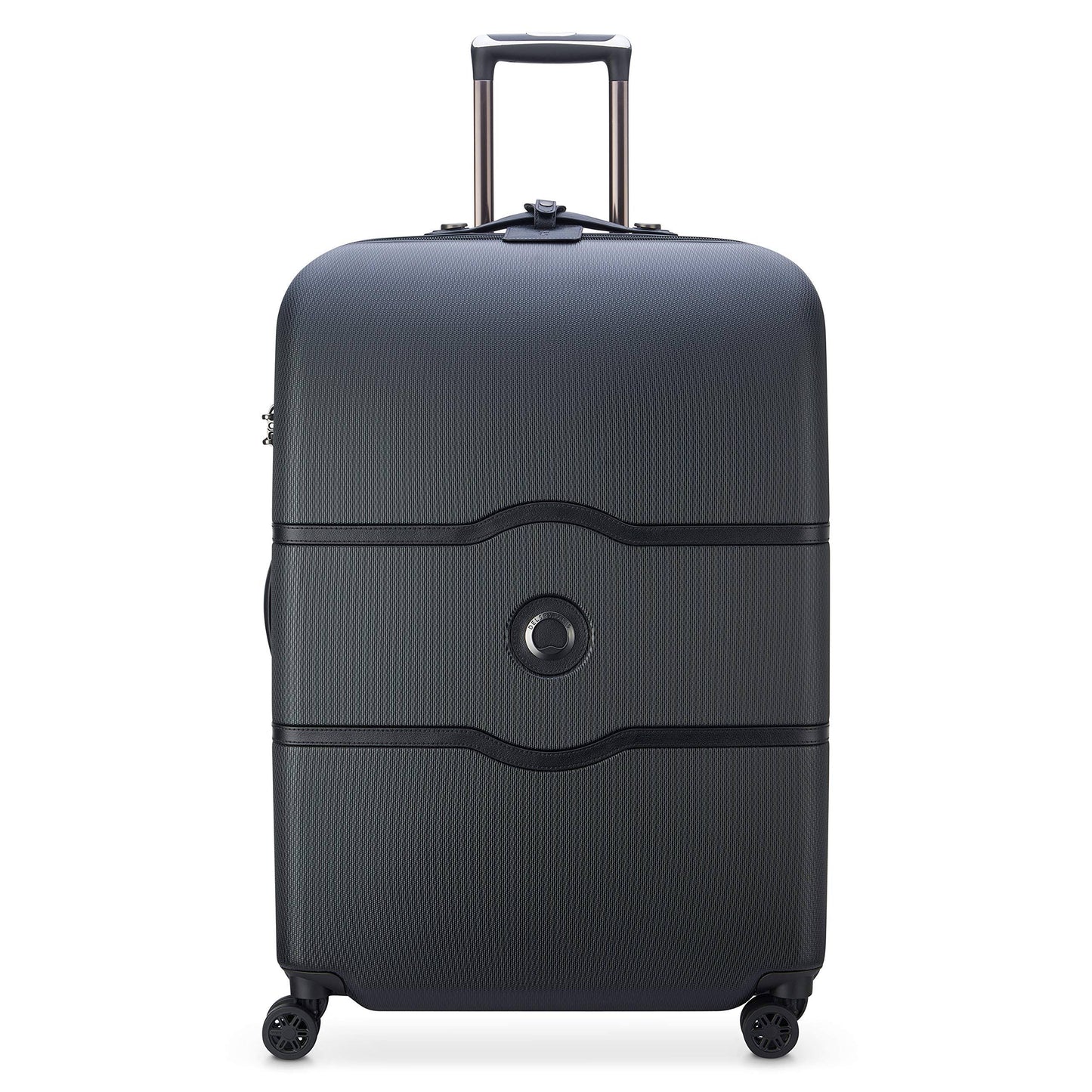 Delsey Paris Chatelet Hardside Luggage with Spinner Wheels, Black, Checked-Large 28 inch, No Brake