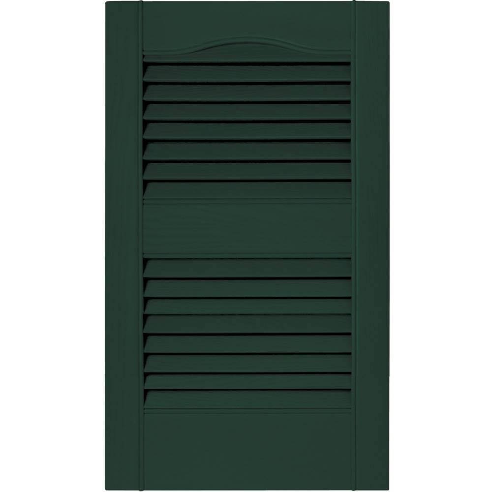 Builders Edge 14.5W in. Louvered Vinyl Shutters Midnight Green