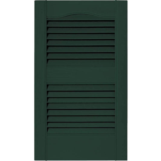 Builders Edge 14.5W in. Louvered Vinyl Shutters Midnight Green