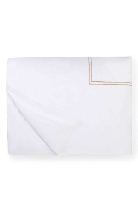 Sferra Grande Hotel Duvet COVER, King - White/Taupe