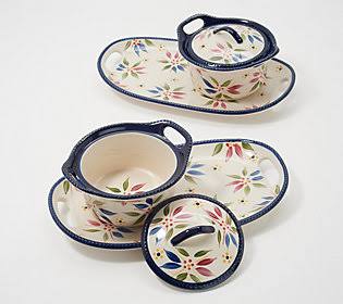 Temp-Tations Old World Set of 2 Lidded Soup AndSandwich Set ,Confetti